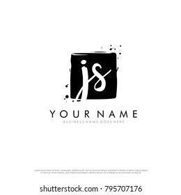 J S initial square logo template vector