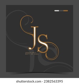 J, S, JS Beauty vector initial logo, wedding monogram collection, Modern Minimalistic and Floral templates for Invitation cards, Save the Date, Logo identity for restaurant, boutique, cafe in vector