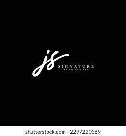 J, S, JS Initial letter handwritten and signature vector image logo