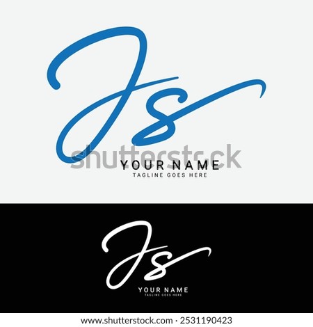J, S, JS Initial letter logo. Alphabet JS Handwritten Signature logo