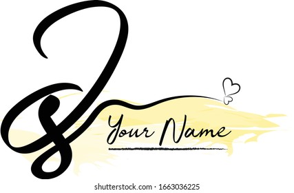 J S JS Signature initial logo template vector