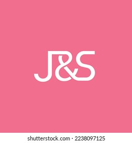 J und S Buchstabenmarken, einfache, saubere Logo-Design, Vektorgrafik