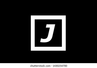 J simple black and white alphabet letter suitable as a logo icon design for a company or business
