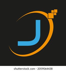 J Simple Letter Logo ,Template, Vector. 