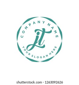 J T Initial handwriting logo vector