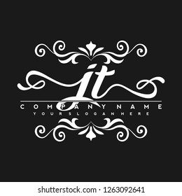 J T Initial handwriting logo vector