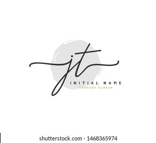 J T JT Beauty vector initial logo, handwriting logo of initial signature, wedding, fashion, jewerly, boutique, floral and botanical with creative template for any company or business.