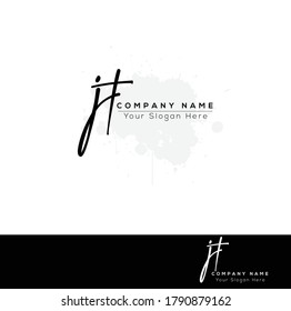 J T JT Initial letter handwriting and signature logo. Beauty vector initial logo .Fashion, boutique, floral and botanical