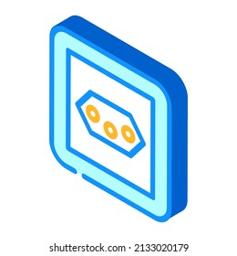 j type socket isometric icon vector. j type socket sign. isolated symbol illustration