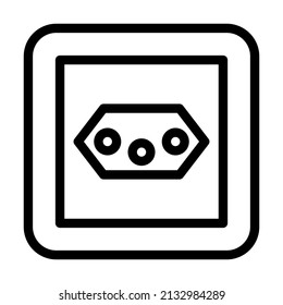 j type socket line icon vector. j type socket sign. isolated contour symbol black illustration