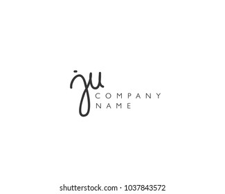 J U Initial handwriting logo