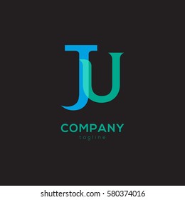 J & U Letter logo design vector element