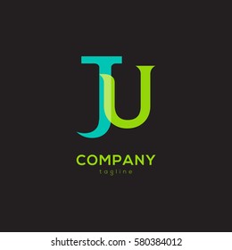 J & U Letter logo design vector element
