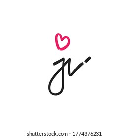 j v jv erste Handschrift und Logo für Unterschrift