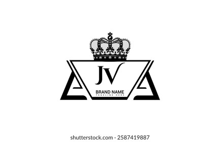 J and V, JV logo design template. Minimal monogram initial based logotype for company identity.