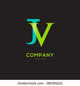 J & V Letter logo design vector element

