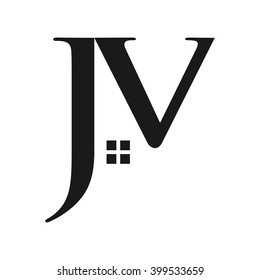 j and v logo vector. home logo vector.