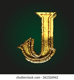 j vector golden letter