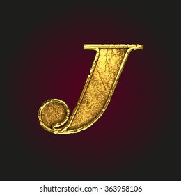 j vector golden letter