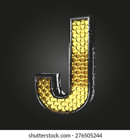 j vector golden and silver letter