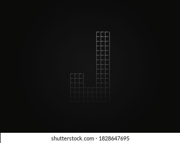 Carta vectorial J hecha de una cerca de eslabón de cadena metálica. Para logotipo, etiqueta de marca, elementos de diseño, aplicación y más. 