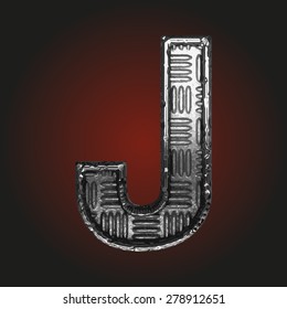 j vector metal letter