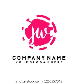 J W Initial handwriting logo vector