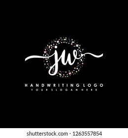 J W Initial handwriting logo vector