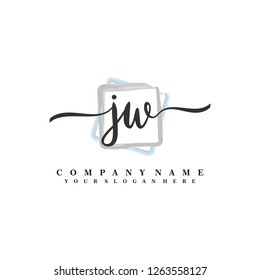 J W Initial handwriting logo vector