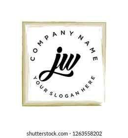 J W Initial handwriting logo vector