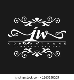J W Initial handwriting logo vector