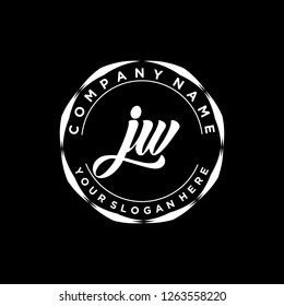 J W Initial handwriting logo vector