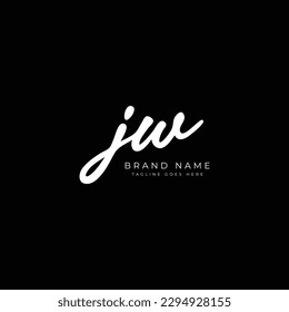 J, W, JW Initial letter handwritten and signature vector image logo