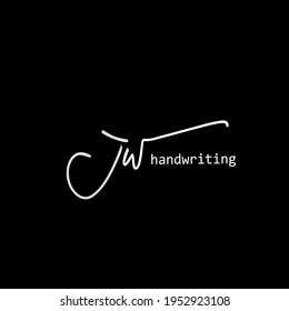 J w Jw initial logo handwriting template vector