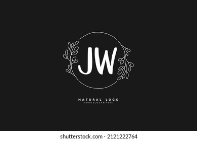 J W JW logo, Initial lettering handwriting or handwritten for identity. Logo with signature and hand drawn style.