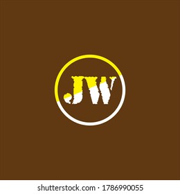 J W letter logo emblem design 