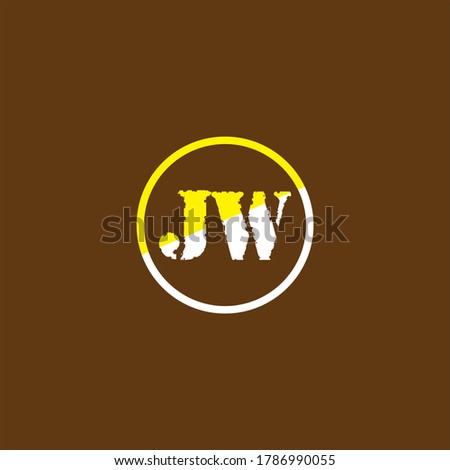 J W letter logo emblem design 