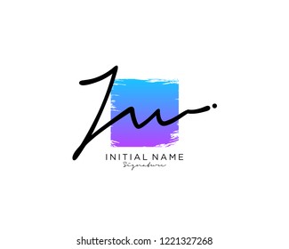 J W Signature initial logo template vector