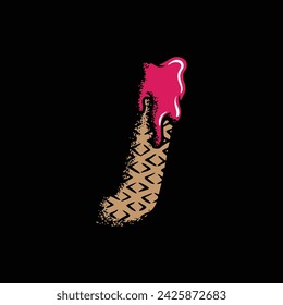 J Waffle Ice Cream Font Vector