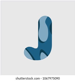 J Water Font Vector Template Design Illustration