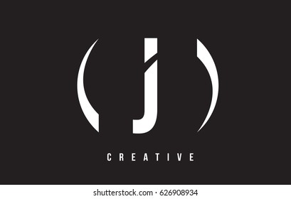 J White Letter Logo Design with White Background Vector Illustration Template.