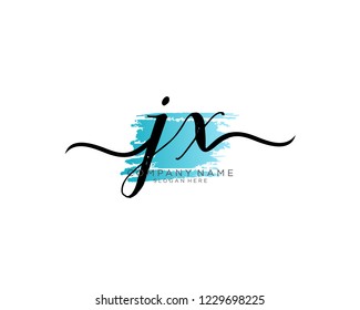 J X Initial handwriting logo vector