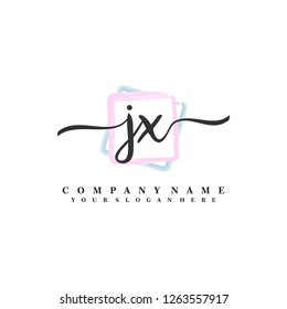 J X Initial handwriting logo vector