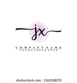 J X Initial handwriting logo vector