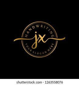 J X Initial handwriting logo vector