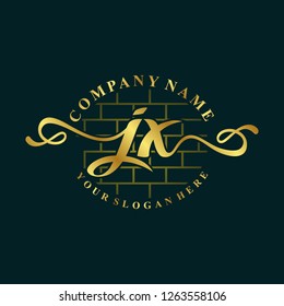 J X Initial handwriting logo vector