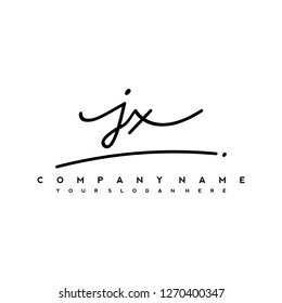 J X Initial handwriting logo vector