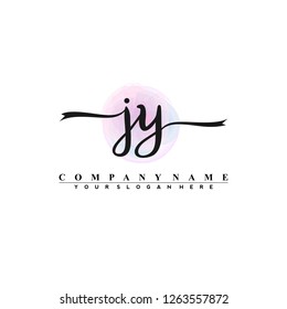 J Y Initial handwriting logo vector