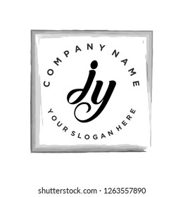 J Y Initial handwriting logo vector