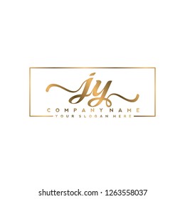 J Y Initial handwriting logo vector